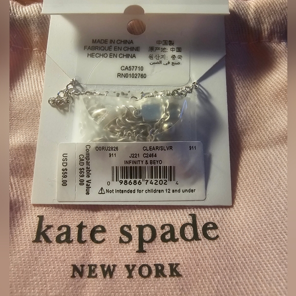 Kate Spade Infinity Beyond Knot Mini Pendent Silver W/ Dusty - Picture 6 of 7